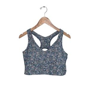 Sage Collective  Sports Bra Size Large Multicolour Floral‎ Longline Racerback